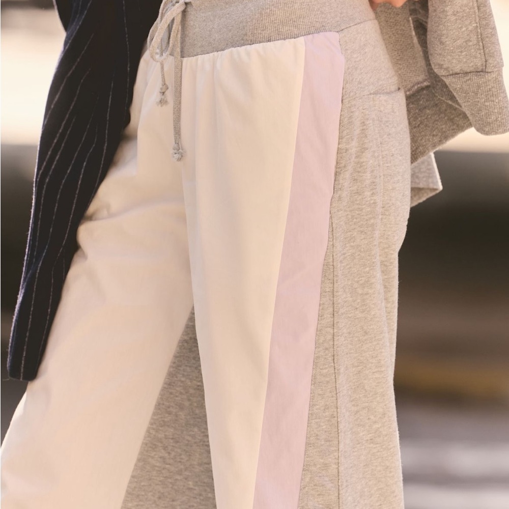 Anthropologie Daily Practice Strip Wide Leg Track Pants - Picture 3 of 8